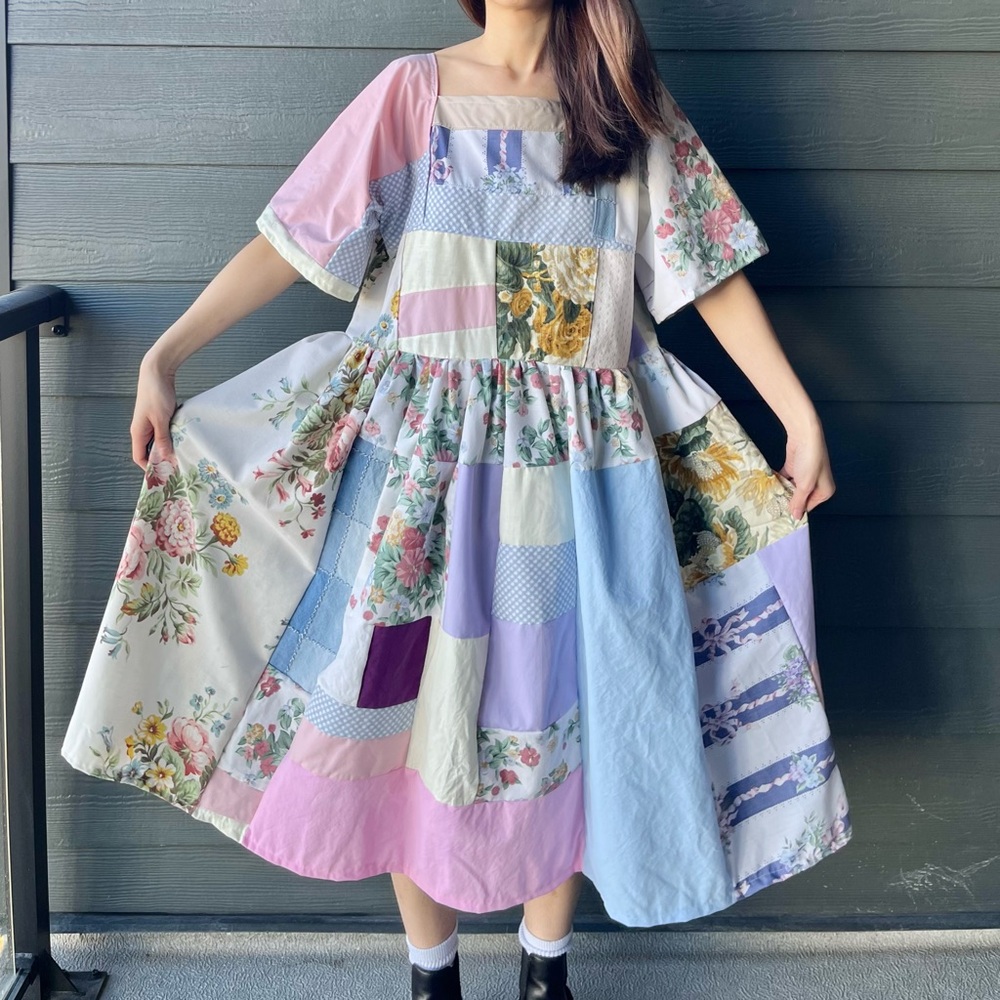 Handmade Patchwork Rose Canvas Dress SKU 01176 - Picture 6 of 16